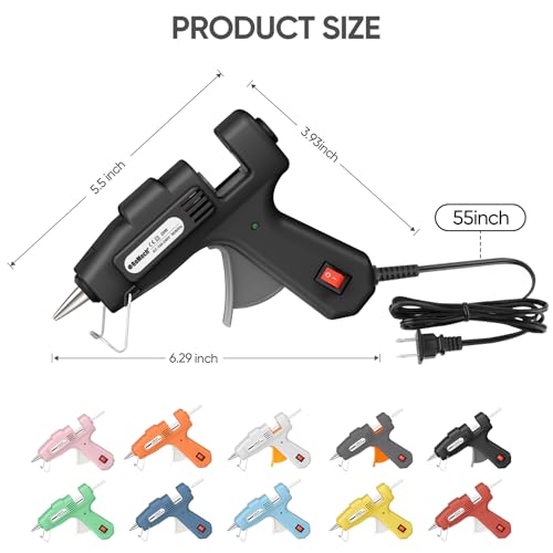 Image of ROMECH 20W Mini Hot Glue Gun with 30 Glue Sticks Set, Fast Preheating Hot Glue Gun Kit Heavy Duty Gluegun for Craft, DIY, Repairs (Black)