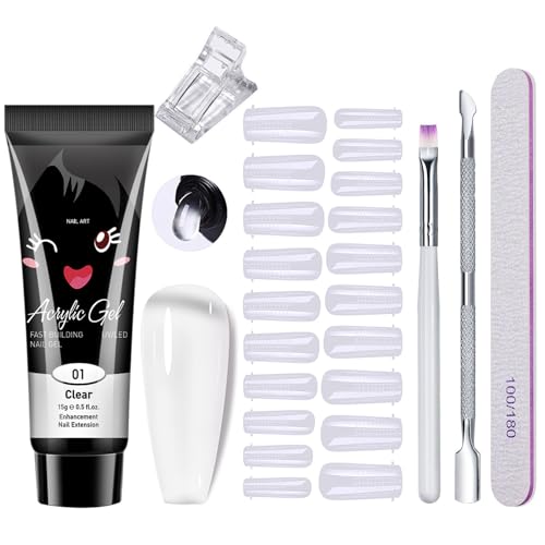 Gel de Extensión de Uñas,Poly Nail Extension Gel Kit,Poligel para Uñas,para Profesionales,Salón Manicura