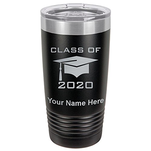 Lasergram 20Oz Vacuum Insulated Tumbler Mug, Grad Cap Class Of 2023, 2024, 2025, 2026, Personalized Engraving Included (Black) #TOP4