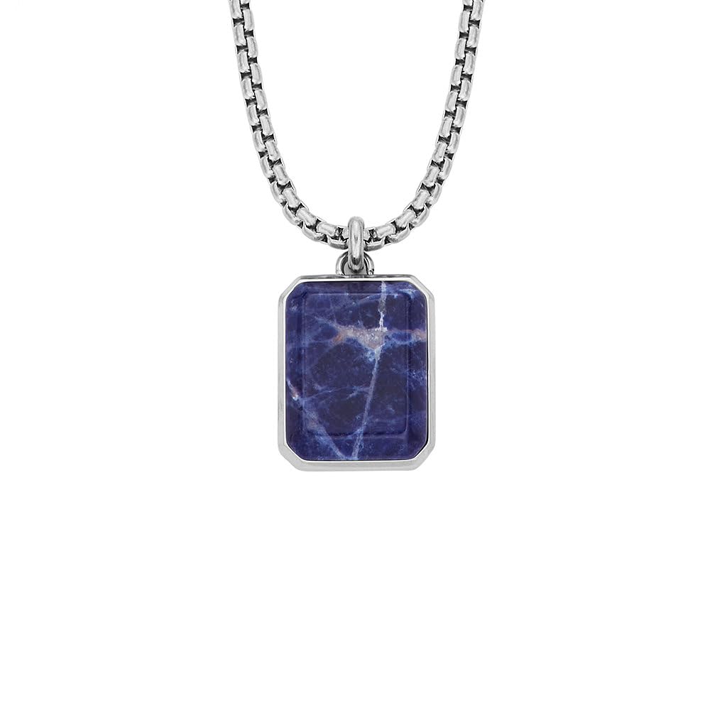 Fossil Collana da uomo in acciaio inossidabile con chiusura a moschettone Collana da uomo in acciaio inossidabile con chiusura a moschettone
