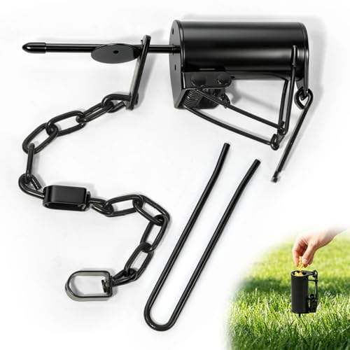 Heavy Duty Live Animal Trap for Raccoons - Dog Proof Raccoon Trap Quick Trigger Response Dark Traps Dark Coated Finish Reusable for Outdoor Yard Farm Garden Use - Includes Ground Anchor