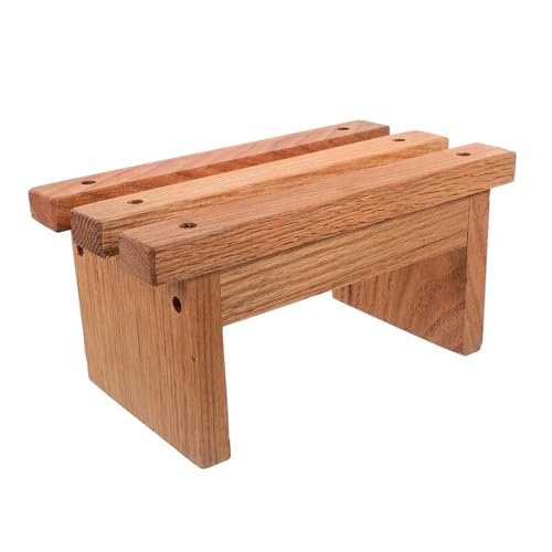 Escabel de madera premium PRETYZOOM de diseño robusto para estante de baño 5