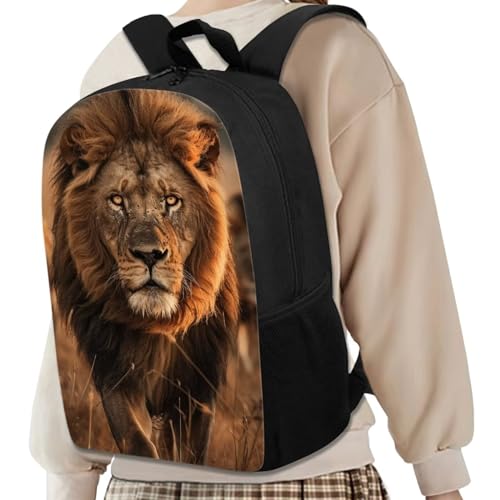 Wild Lion Print Simple Modern Backpack Kids Elementary Primary Simple Modern Backpack Kids Boys Book Bag3