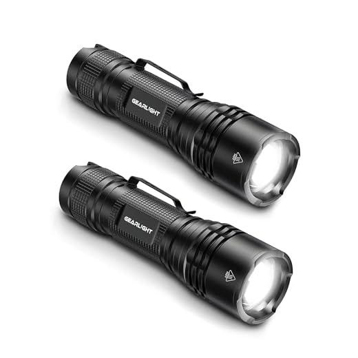 GearLight Lanternas táticas LED de alto lúmens, mini lanternas para transporte EDC, compactas e potentes, feitas de alumínio de grau militar, resistente a quedas e à água