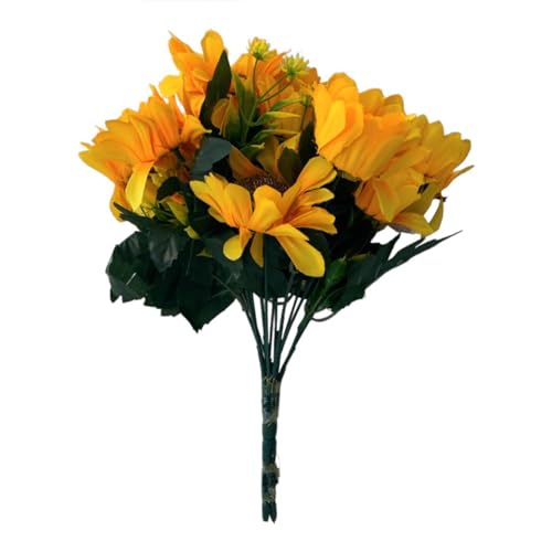 Image of Art Street Artificial Yellow Sunflower Flower Bunch for Vases or Pot |Ideal for Table Indoor Home Decoration, Pack of 1 Bunch with 6 Flower Head| (Size 11 Inch)