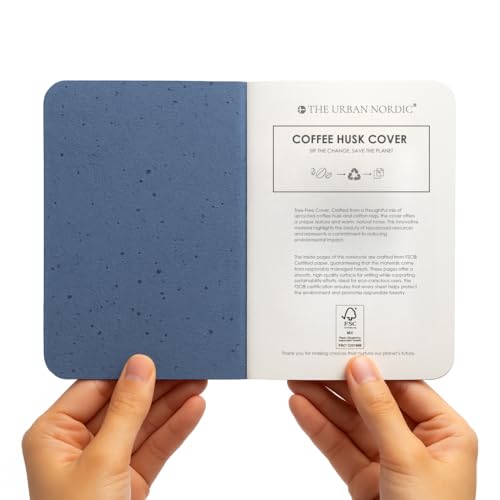 Image of Eco Friendly Coffee Husk Mini Pocket Jotter Ruled - 64 Bleed-Resistant FSC Certified lined I Ideal for Students and Professionals (5, Scarlet Blue)