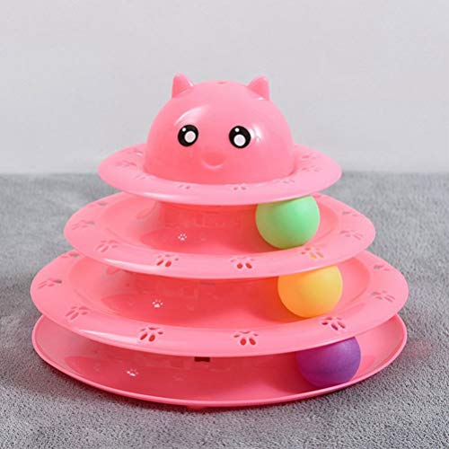 VILLCASE Toalha de 4 NÃ­veis de Brinquedo Interativo Gatinho Brinquedo Gato Brinquedo Bola Brinquedo