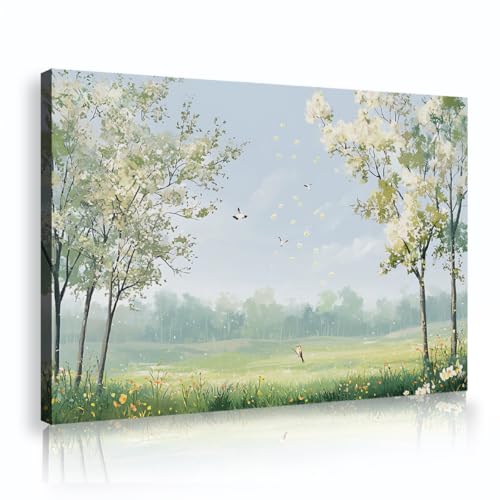 Toile forêt de printemps 40x60cm pour décoration salon