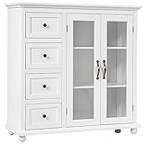 Giantex Buffet Sideboard, Wood Storage Cabinet, Console Table with 4 Drawers, 2-Door Credenza,...