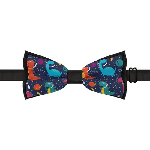 GoasNei Cartoon Cute Little Dinosaur Pattern Bow Tie for Men Adjustable Necktie Funny Tie Neck Ties for Weddings Party