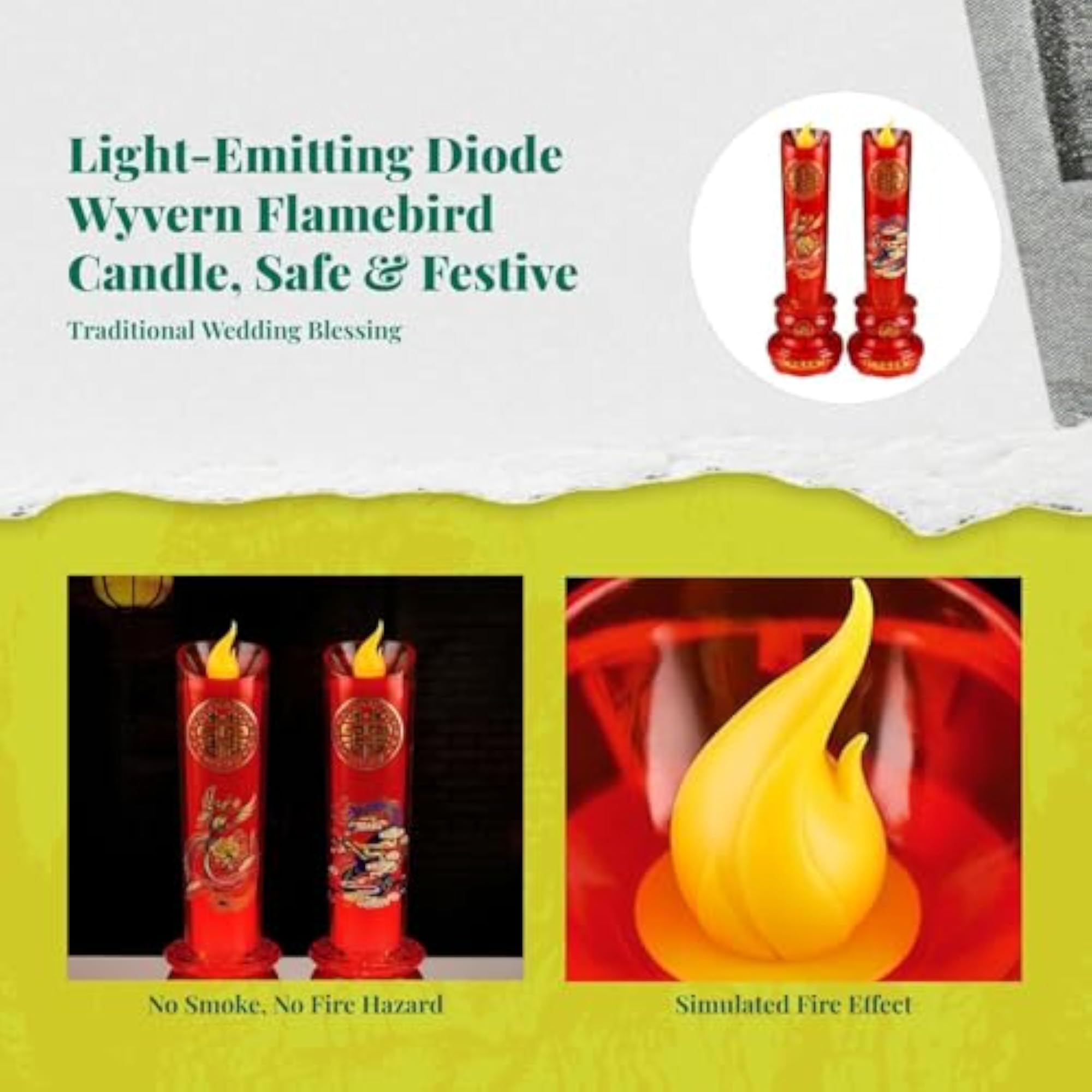Wyvern Phoenix Light-Emitting Diode Candle