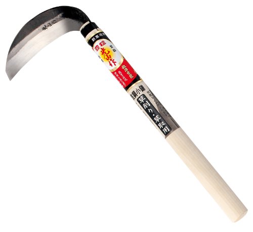 Hounen Faux Faucille Japonaise Désherbage Taille Coupe Herbe Lame droite Anglé Jardin Jardinage - Fabriqué au Japon