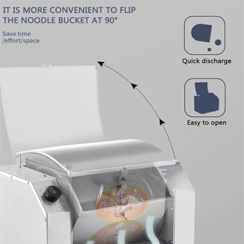 Commercial Dough Mixer All Stainless Steel Pizza Dough Mixer Dough Blender Kneading Machine with 25 Kg Kneading Capacity and 90 Degree Tilt for Schools Bakeries Restaurants Pizzerias,220V