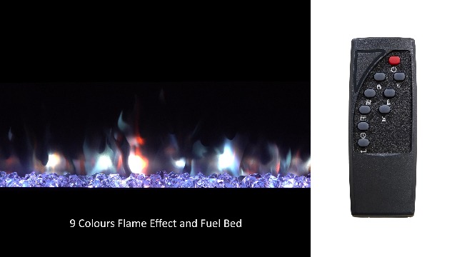 Efiretric® Arthur 40" W 3 in 1 Electric Fireplace (EF457), Freestanding, Wall Mounted, Recessed, 9 Colors Flame Effect, TV Media Wall, Heater 750W/1500W, Remote Control