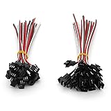 RGBZONE 20Pairs JST SM 3PIN Plug Male to Female 15cm EL Wire Cable Connector Adapter for WS2811 WS2812B SK6812 Dream Color LED Strip Light