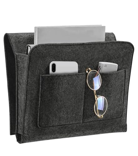 TAKONE Filz Bett Tasche zum Einhängen 32x20x10 cm Antirutsch 5 Fächer
