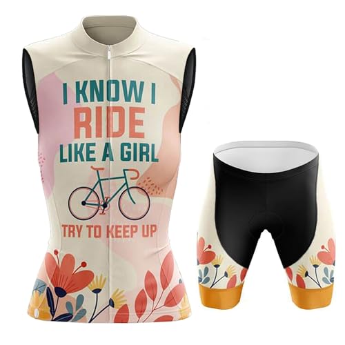 Maillot cyclisme femme sans manches et cuissard court été avec coussin gel 19D