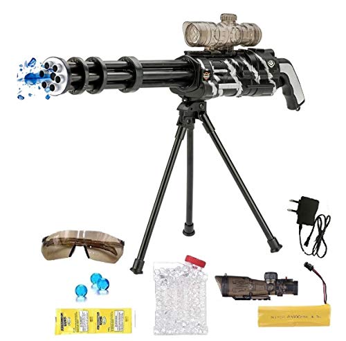 Image of IndusBay 24 Inches F7 Automatic Mini Gun Gatling Gun with Gel Ball Water Bullet MiniGun - Black