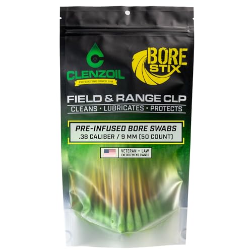 Clenzoil Field & Range Bore Stix | Pre-Saturated Gun Cleaning Cotton Swabs | Caliber Specific Gun...