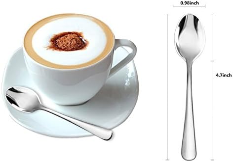 Easonove Demitasse Espresso Spoons,12-piece Mini Coffee Tiny Stainless Steel Spoons Bistro Small Spoons for Dessert, Tea, Appetizer(4.7Inch)