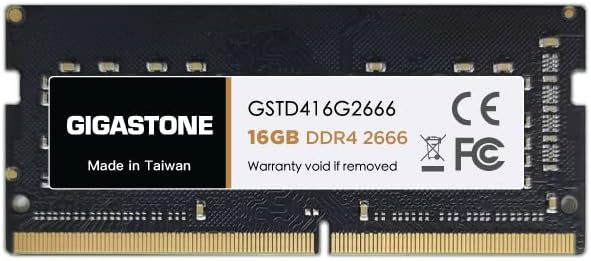 DDR4 RAMGigastone Laptop RAM 16GB DDR4 16GB DDR4-2666MHz PC4-21300 CL19 1.2V 260 Pin Unbuffered Non ECC SODIMM for Notebook Laptop Memory Module (Laptop ONLY)
