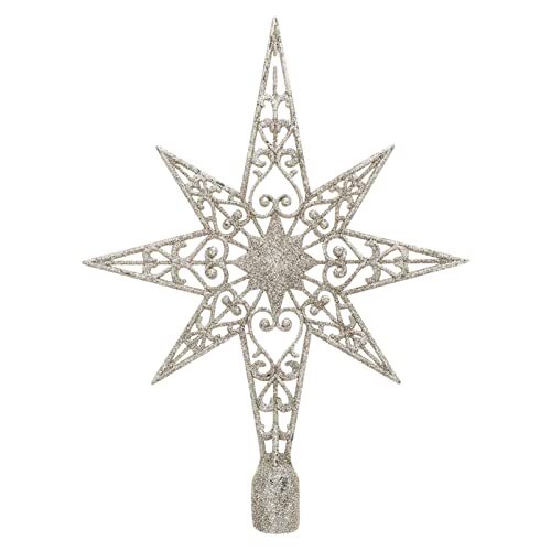 Christmas Tree Top Christmas Tree Topper Star Hollow Out Star Tree Topper Silver Snowflake Tree Topper Plastic Star Treetop Holiday Party Christmas Tree Ornament #TOP15