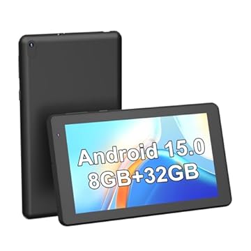 COOPERS Tablet Android 15 tablets de 7 polegadas, 6 GB de RAM, 32 GB de ROM compatível com 1 TB de ampliação de computador, tablet PC, processador de quatro núcleos, ecrã táctil IPS, câmara
