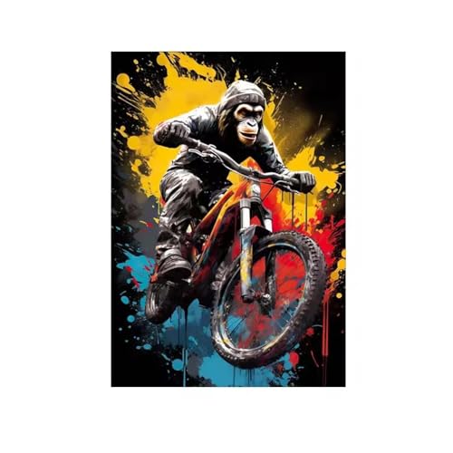 Déco murale singe graffiti avec casque pour dynamiser votre bureau