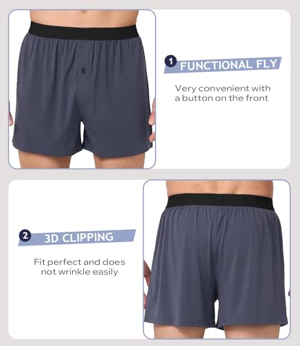 Image of BAMBOO COOL Mens Underwear Boxers Moisture-wicking and Cool Men's Boxer Shorts Loose Fit Super Soft 4 Pack