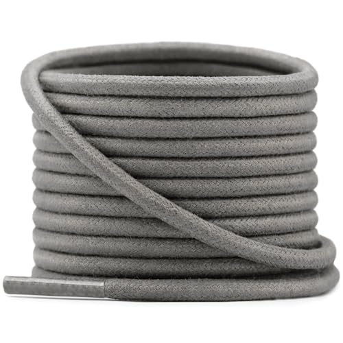 Image of YFINE Waxed Round Shoe Laces: 2 Pairs Oxford Shoelaces for Dress Shoes Boot | 4mm Thick, 20 Colors, 24 inch-71 inch, for Business Footwear, Chukka Boots, Men & Women