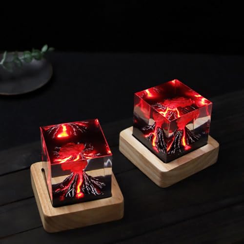 Lampe en résine style volcan réaliste avec alimentation USB intégrée - 6