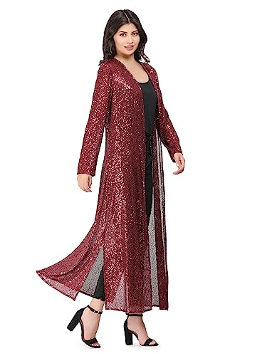 Image of Women's Long Power Net Sequinned Shrug