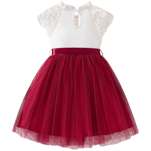 Girls Graduation Dresses Sleeveless Floral Embroidery Tulle Prom Dress Cute Puffy Wedding Party Dress with Bowknot4