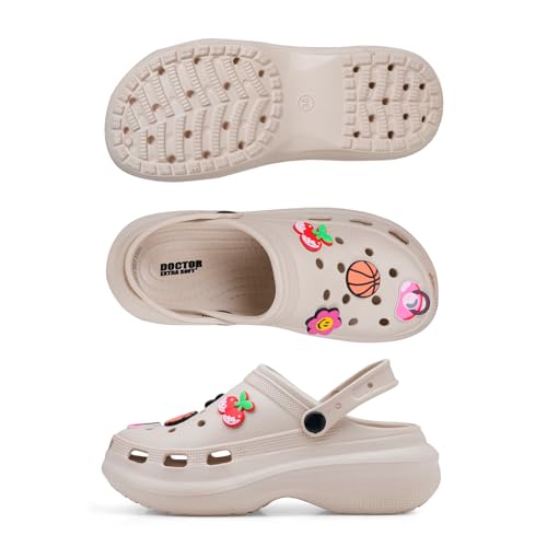 Image of DOCTOR EXTRA SOFT Women's Premium Extra Comfortable Clogs /Sandals with Cute Charms & Adjustable Back Strap for Adult| Lightweight Stylish & Anti-Skid| Waterproof Everyday Use Mules Girls /Ladies D-538