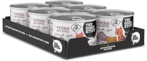 Produktbild von THE GOODSTUFF Nassfutter für Katzen Pferd mit Apfel - 6 x 200 g