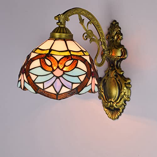 Applique vitrail pour couloir et escalier ambiance baroque rétro