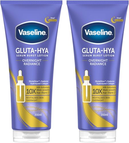 Vaseline Gluta-Hya Overnight Radiance Serum Burst Lotion 2x200ml