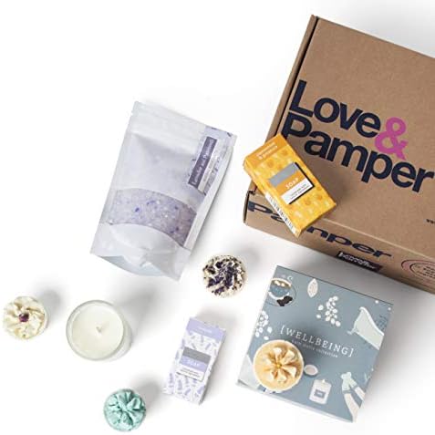 Hand Made Relaxation Pampering Wellbeing Gift Set - 4 Relaxation Bath Melts, Dead Sea Bath Salts - Lavender/Patchouli, Soy Wax Glass Candle - Wild Honeysuckle, Lavender Soap, Sweet Orange Soap