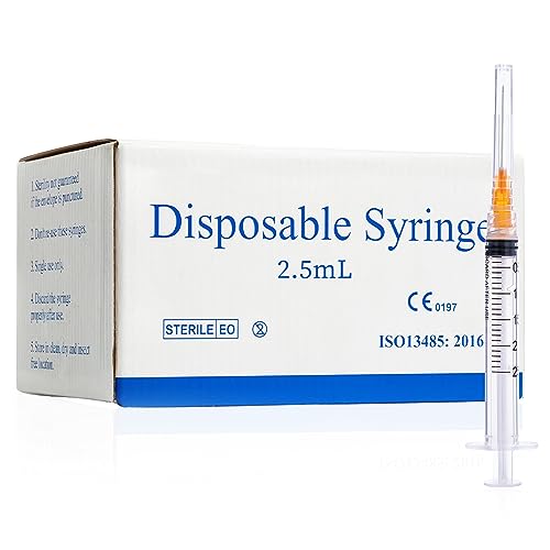 2.5ml 25Ga 25mm/1Inch Disposable Individually Wrapped Pack of 100