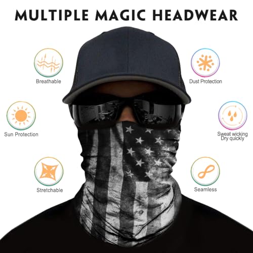 Image of Neck Gaiter for Men Women Headwear Bandana Head Wrap Face Scarf Mask Cover Warmer Balaclava-Seamless & Versatile