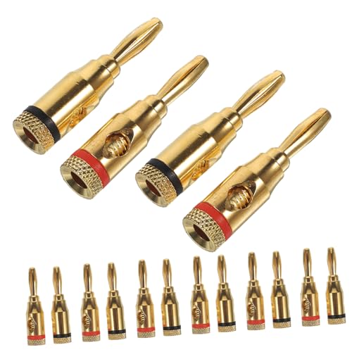 Toddmomy 12組 メッキバナナプラグ 音響用スピーカーケーブルコネクター クリアサウンド対応 安定接続オーディオジャック