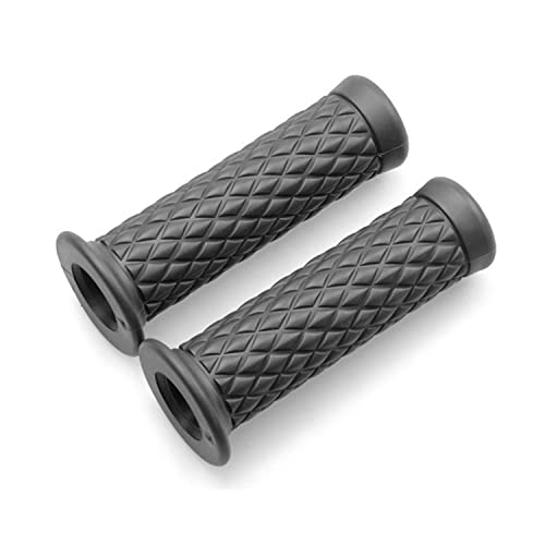 2Pcs Motorcycle Hand Grips,Non Slip Rubber Bar End Thruster Grip,Vintage Motorbike Thruster Grip,Universal For Motocross Scooter Dirt Bike(7/8" 22Mm/24Mm-Black) #TOP4