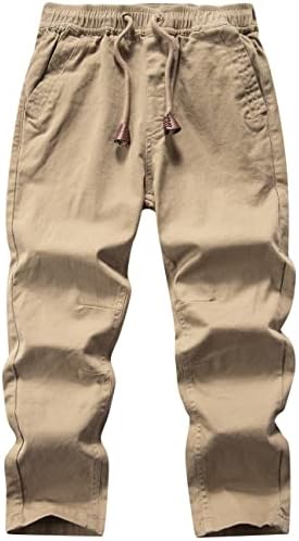 WIYOSHY Boys’ Solid Color Drawstring Elastic Waist Chino Pants
