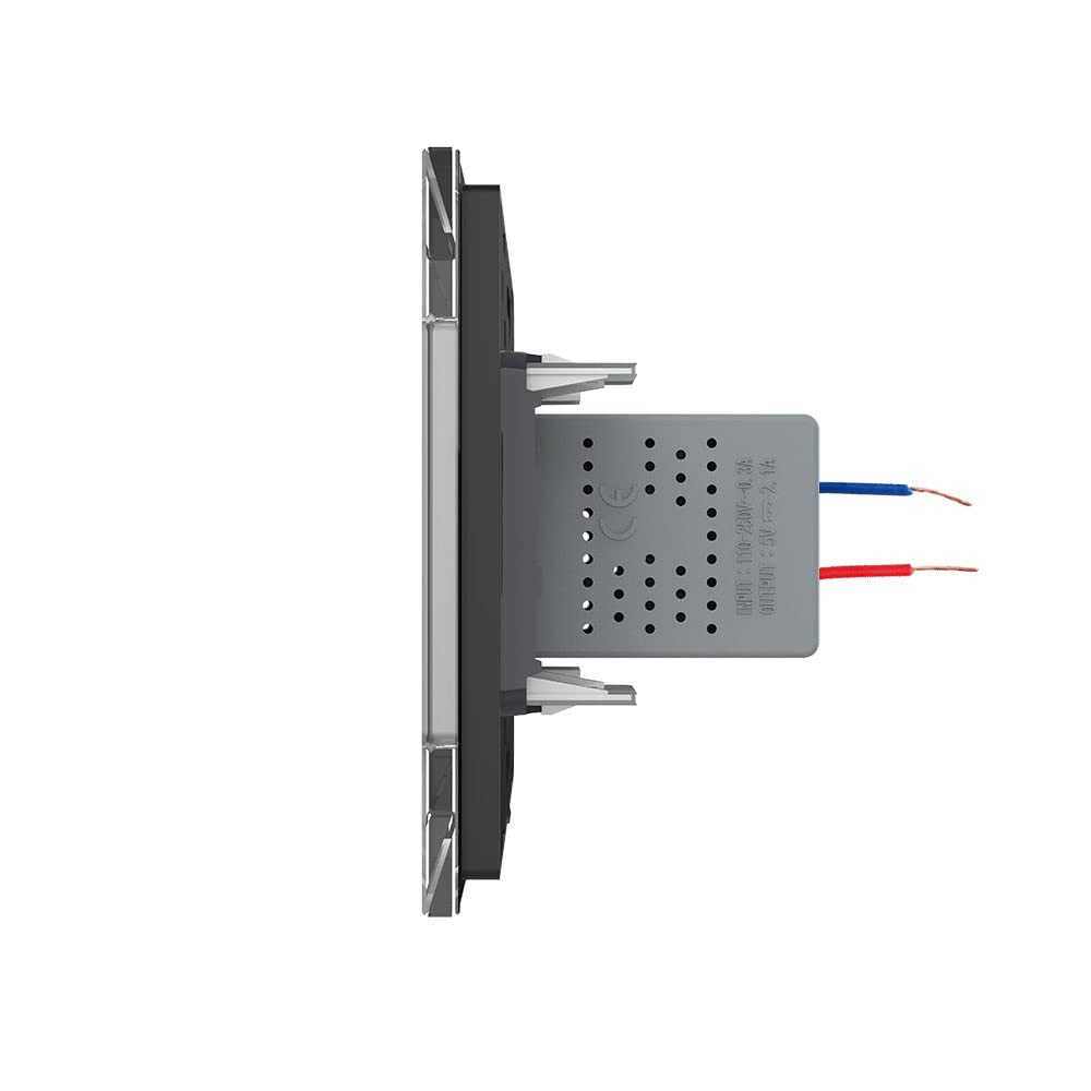 LIVOLO VL-C7-1V-15 Presa TV Per Antenna Con Pannello In Vetro - Colore Grigio, Design Moderno - 2