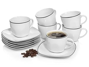 Sänger Bilgola Black Rim Tassen Set 12-teilig