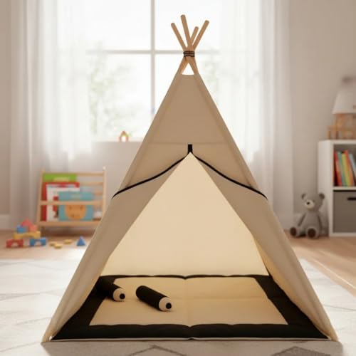 Tenda cabana infantil+tapete acolchoado 135x90x90cm