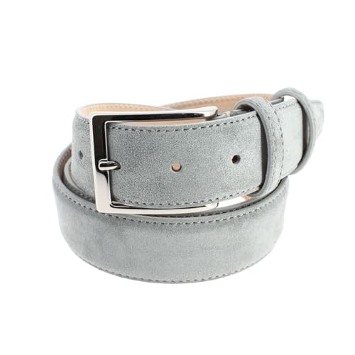 Ceinture en daim Tony & Paul Alaska gris souris en cuir véritable fabriqué en Italie