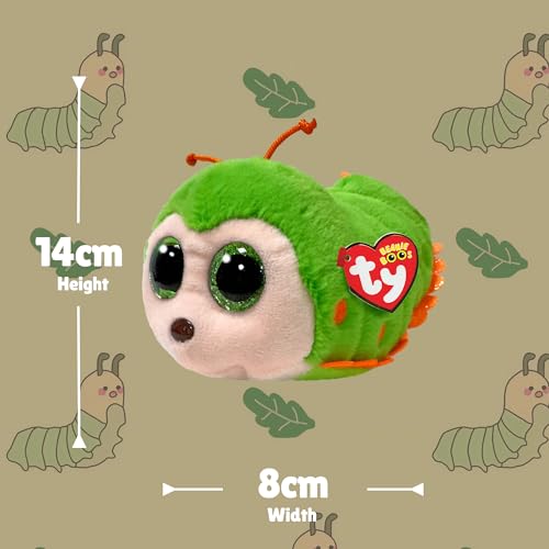 TY Beanie Boos – Pilar die Raupe mit großen und glitzernden grünen Augen, das Plüschtier mit großen glitzernden Augen – 15 cm – T37375