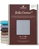 Formesse – Bella Donna Jersey. Edles Jersey-Spannbettlaken 140x190-160x220 cm - bis 30cm Höhe - 97% Baumwollzwirn, 3% Elastan, Aloe Vera und Arganöl/Spannbetttuch aus Deutschland - Hellgrau