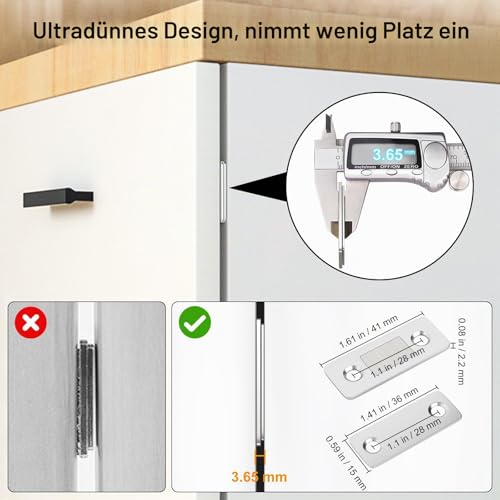 Magnetschnäpper Magnete für Schranktüren Jiayi 2 Stück Ultra Dünn Türmagnete für Möbel Stark Tür Magnet Magnetverschluss Schrank Schrankmagnete Türmagnet Selbstklebend Schubladen Türschließer